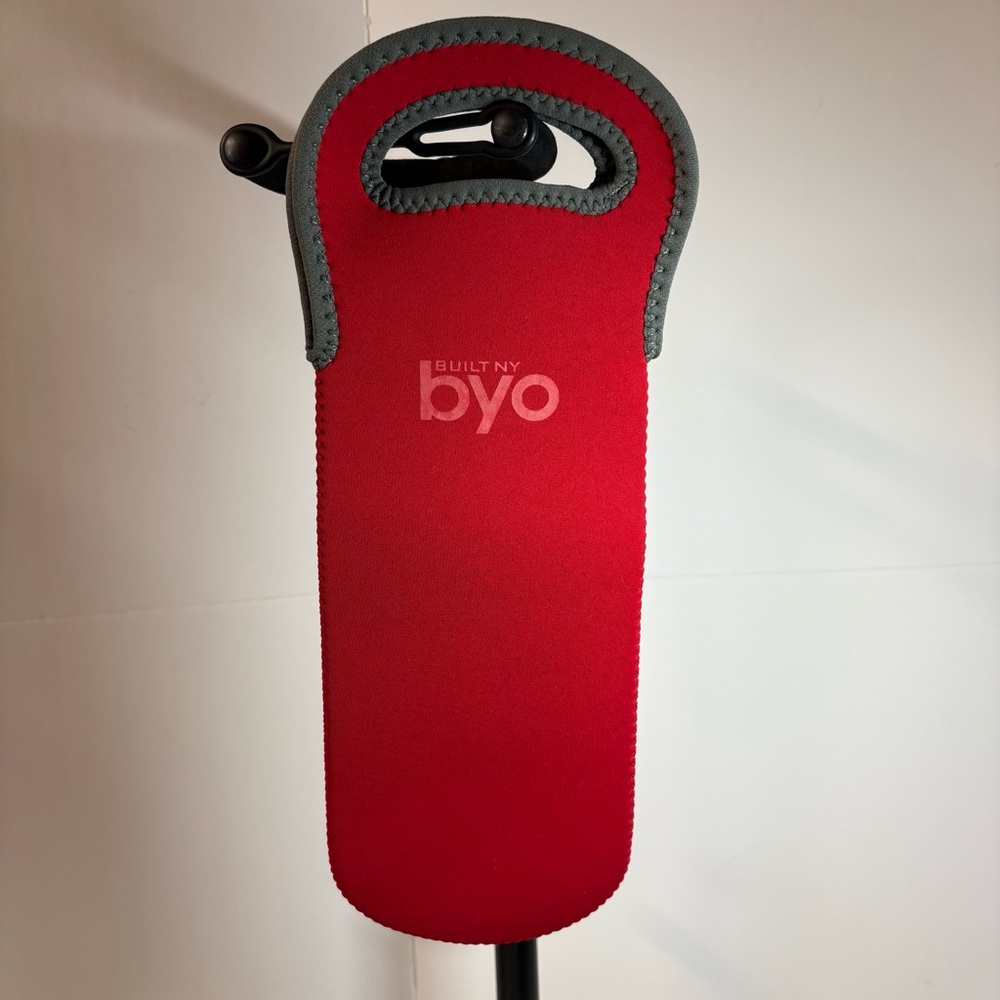 Built NY, BYO, Red Neoprene 1 bottle Wine, Water bottle Carrier